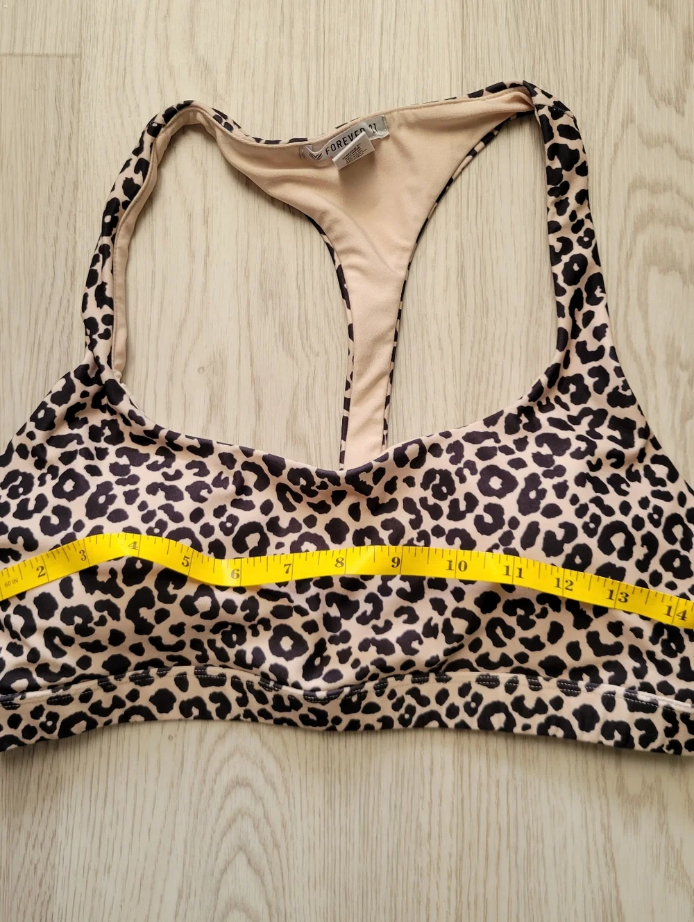 Forever 21 Leopard Print Racerback Sports Bra - Large - Picture 9 of 12